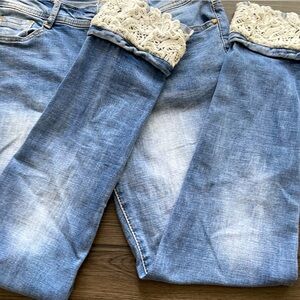 Tempo Paris Lace Trim Denim Jeans Size M